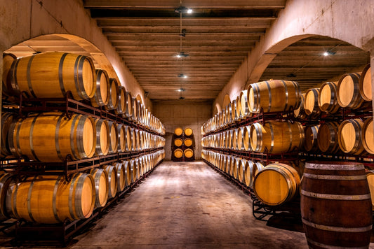 wooden barrels of 1350 distilling liquor
