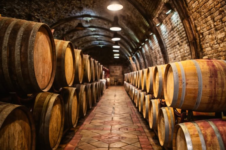 st augustine distillery barrels in a vault