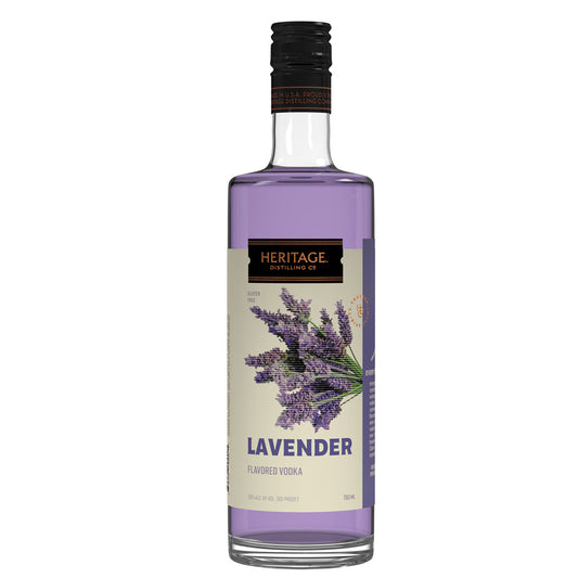 A 750ml bottle of HDC Lavender Vodka.