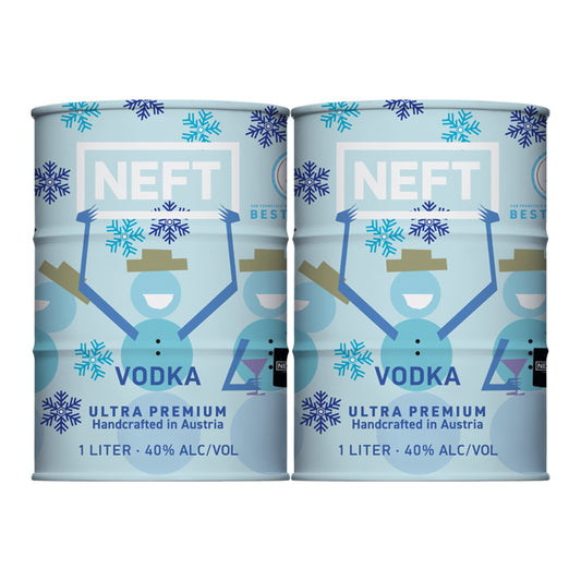 NEFT Vodka Holiday Barrel 1L 2-Pack